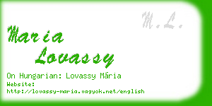 maria lovassy business card